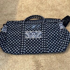 Vera Bradley duffle/diaper bag with initials AWJ on the side
